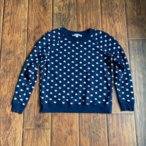 Loft sweater with hearts size small